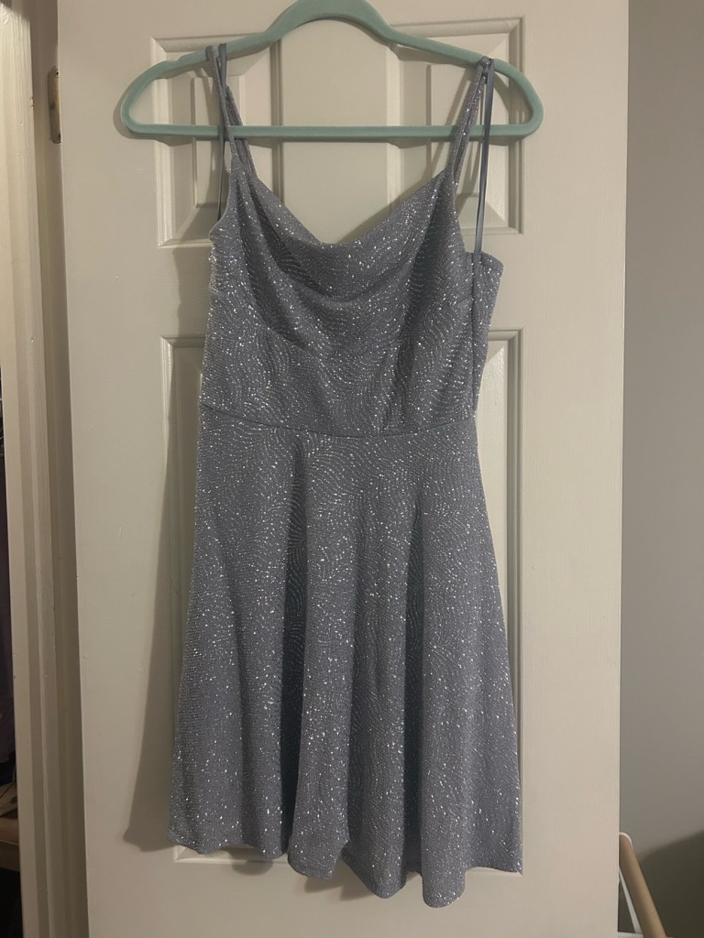 Macy's Sparkling Light Blue Mini Dress
